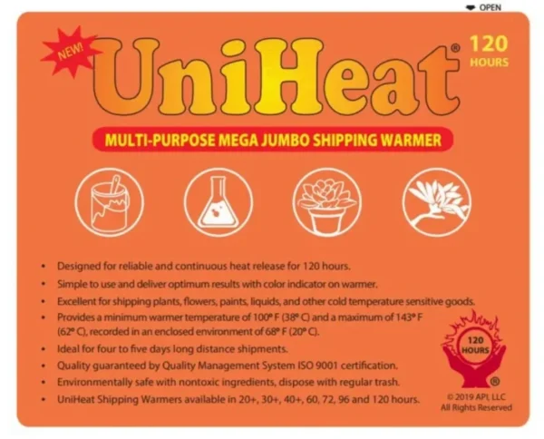 Heat Pack UNIHEAT: 120 Hour Multi Purpose Shipping Warmer